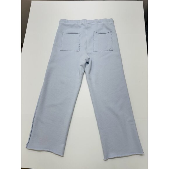Frank & Eileen Bella Italian Sweatpants Light Blue Crop Wide Leg Triple Fleece - Picture 4 of 9